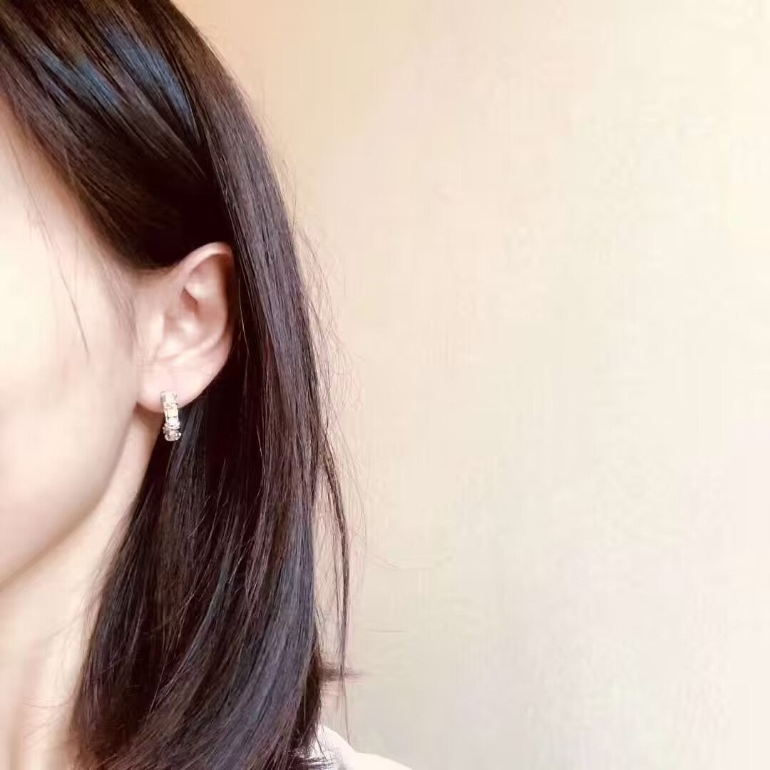 A925 Needle White K Electroplated Noble Cold Affordable Luxury Style Earrings